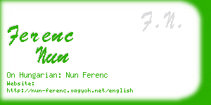 ferenc nun business card